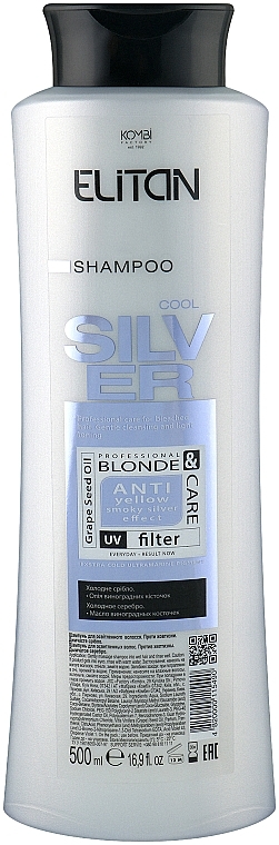 Shampoo gegen gelbes Haar - Kombi Elitan Cool Silver Anti Yellow Smoky Silver Effect  — Bild N1