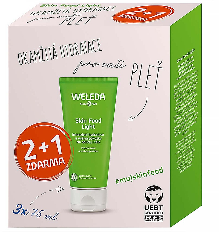 Gesichts- und Körperpflegeset - Weleda Skin Food Light Multipack (Feuchtigkeitscreme 3x75ml) — Bild N1