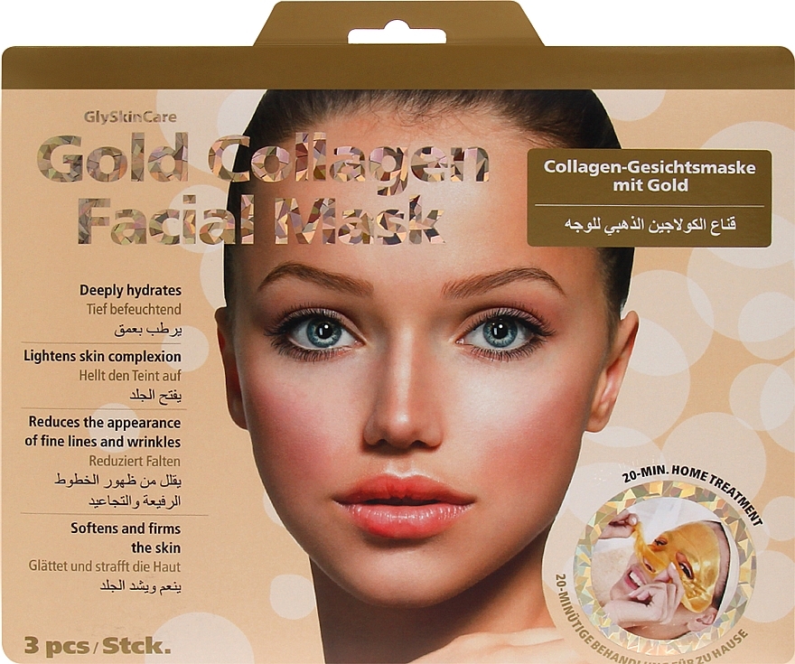 Kollagen-Gesichtsmaske mit Gold gegen Falten - GlySkinCare Gold Collagen Facial Mask — Bild N3