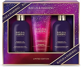 Düfte, Parfümerie und Kosmetik Set - Baylis & Harding Midnight Fig & Pomegranate Luxury Bathing Essentials Gift Set (sh/gel/300ml + sh/cr/300ml + h/b/lot/200ml)