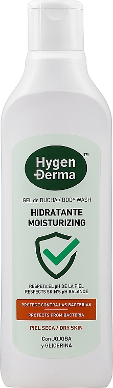Feuchtigkeitsspendendes Duschgel mit Jojoba und Glycerin für trockene Haut - Hygenderma Shower Gel Dry Skin — Bild N1