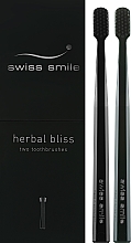 Zahnbürsten sensitiv weich in schwarz und grün 2 St. - Swiss Smile Herbal Bliss Two Toothbrushes — Bild N2