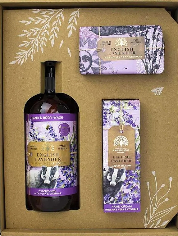 Set - The English Soap Company Anniversary Collection English Lavender Hand And Body Gift Box (soap/190g + h/cr/75ml + h/wash/500ml) — Bild N2
