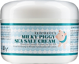 Aufhellende Anti-Falten Gesichtscreme mit Meersalz und Kollagen - Elizavecca Face Care Milky Piggy Sea Salt Cream — Bild N1