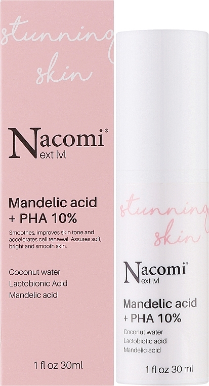 Pflegendes Peeling-Serum für das Gesicht mit Mandelsäure und 10% PHA - Nacomi Next Level Mandelic Acid + PHA 10% — Bild N2