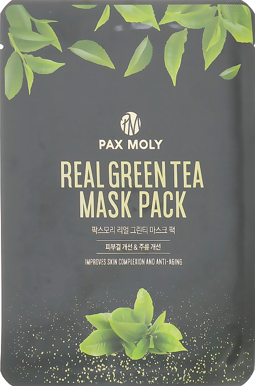 Tuchmaske für das Gesicht mit Grüntee-Extrakt - Pax Moly Real Green Tea Mask Pack — Bild N1