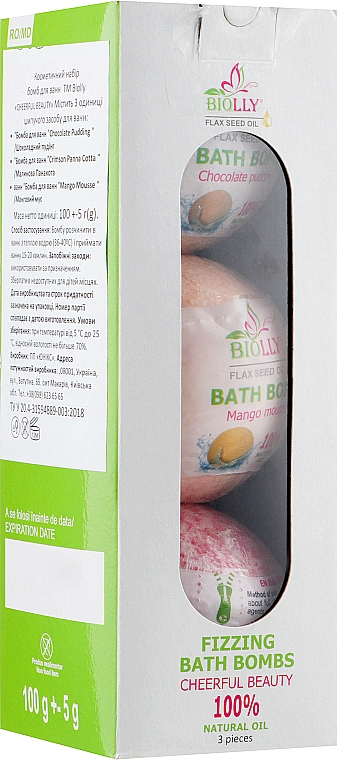 Badebombe 3 St. - Biolly Fizzing Bath Bomb — Bild N1