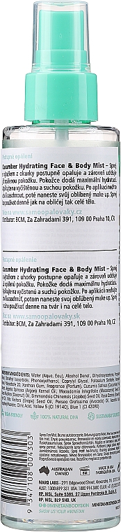 Feuchtigkeitsspendender Gesichts- und Körpernebel für allmähliche Bräunung mit Gurke - MineTan Face Body Cucumber Ultra Hydrating Gradual Tan Mist — Bild N2