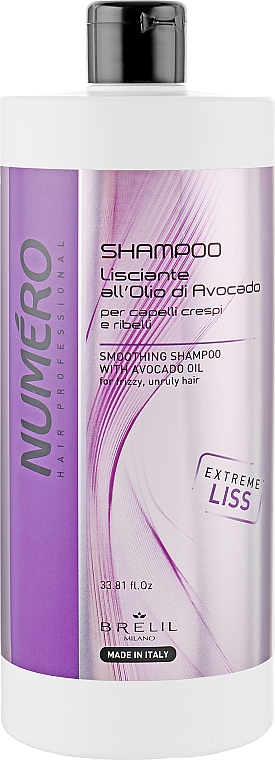 Glättendes Shampoo mit Avocadoöl für krauses und widerspenstiges Haar - Brelil Numero Smoothing Shampoo — Bild N3