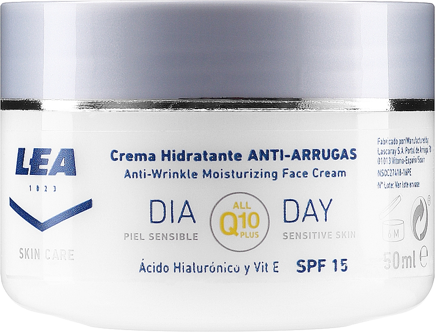 Feuchtigkeitsspendende Anti-Falten Gesichtscreme mit Coenzym Q10 und Hyaluronsäure - Lea Skin Care Anti-Wrinkle Moisturizing Q-10 Day Face Cream — Bild N1