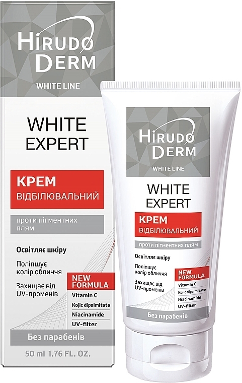 Aufhellende Gesichtscreme gegen Pigmentflecken mit UV-Schutz - Hirudo Derm White Expert — Bild N1