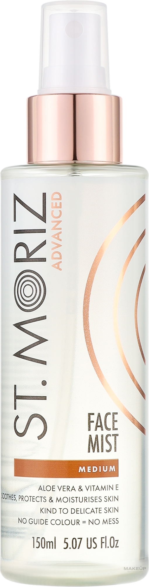 Selbstbräunungsspray für das Gesicht mit Aloe Vera und Vitamin E - St. Moriz Advanced Gradual Self Tanning Face Mist Medium — Bild 150 ml