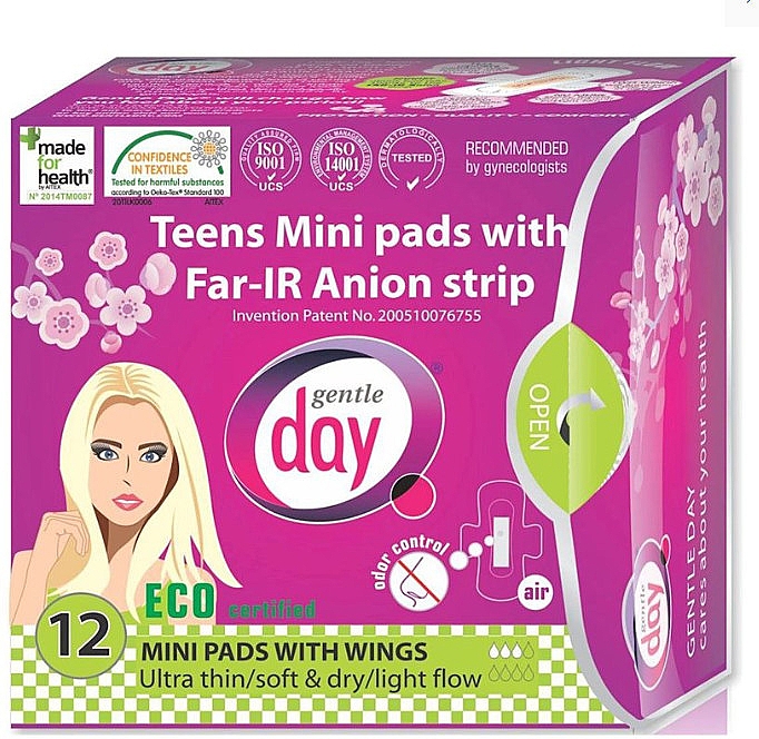 Mini-Damenbinden für Jugendliche - Gentle Day Teens Mini Pads With Far-Ir Anion Strip — Bild N1
