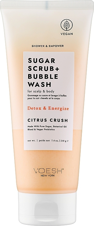 Zuckerpeeling für Kopfhaut und Körper Citrus Crash - Voesh Sugar Scrub+Bubble Wash Citrus Crush — Bild N1