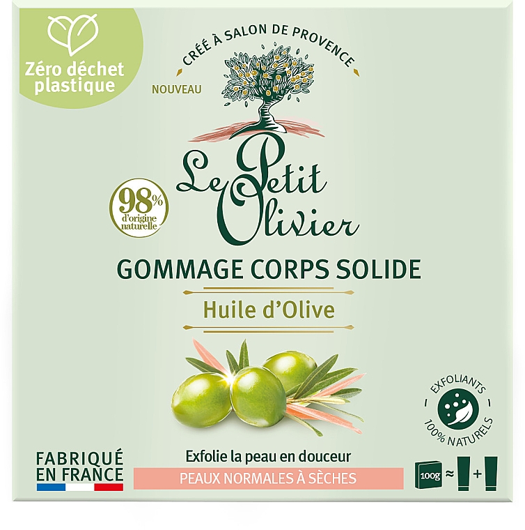 Sanftes Körperpeeling mit Olivenöl - Le Petit Olivier Solid Body Scrub Olive Oil — Bild N1
