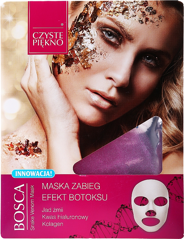 Botox-Tuchmaske für das Gesicht mit Schlangengift, Hyaluronsäure und Kollagen - Czyste Piekno Bosca Botox Effect Mask — Bild N1