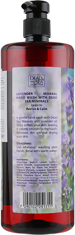 Flüssigseife mit Mineralien aus dem Toten Meer und Lavendelöl - Dead Sea Collection Lavender Hand Wash with Natural Dead Sea Minerals — Bild N4