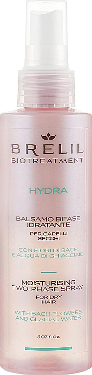Feuchtigkeitsspendendes Zweiphasen-Haarspray mit Bach-Blüten - Brelil Bio Treatment Hydra Two-Phase Spray — Bild N1