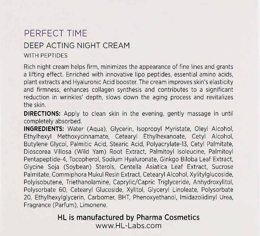 Gesichtscreme für die Nacht - Holy Land Cosmetics Perfect Time Deep Acting Night Cream — Bild N3