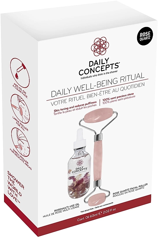 Set - Daily Concepts Daily Well Being Ritual Rose Quartz (roller/1pcs + f/oil/60ml) — Bild N1