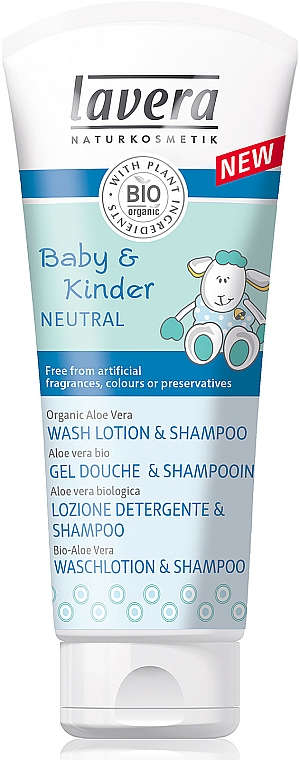 Neutrale Waschlotion und Shampoo für Babys und Kinder mit Aloe Vera - Lavera Baby and Kinder Neutral Wash Lotion and Shampoo — Bild N1