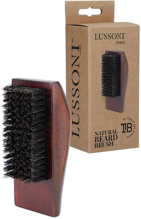 Bartbürste mit natürlichem Wildschweinhaar rechteckig - Lussoni Men Natural Baerd Brush — Bild N1