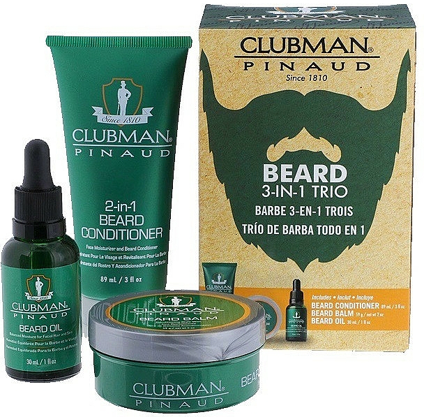 Bartpflegeset - Clubman Pinaud 3 Beard Pack (Bartconditioner 89ml + Bartöl 30ml + Bartbalsam 59g) — Bild N1