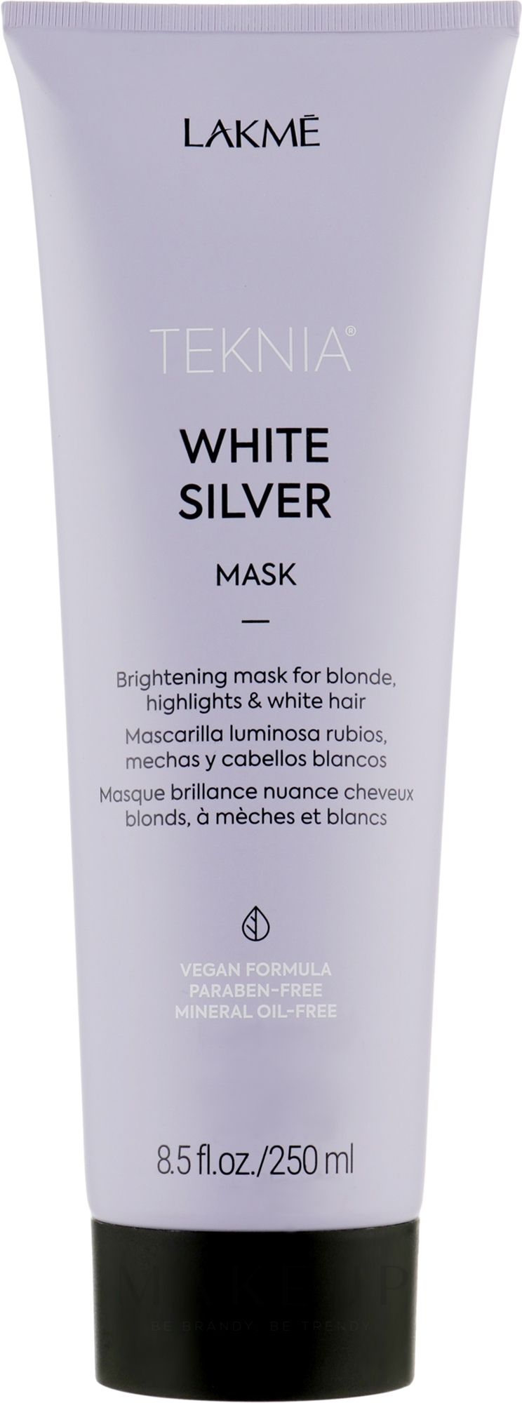Aufhellende Maske für blondes und weißes Haar - Lakme Teknia White Silver Mask — Bild 250 ml