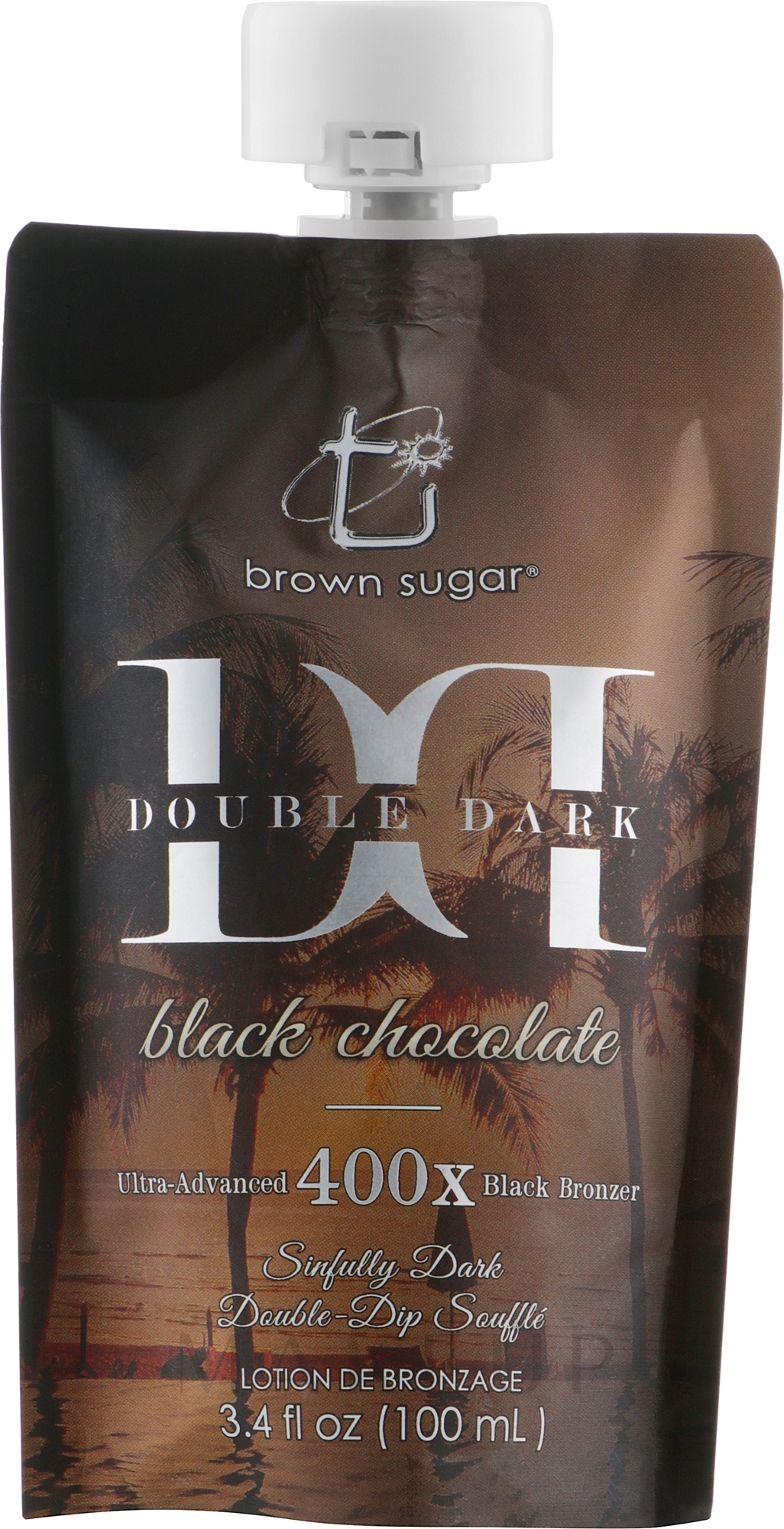 Solarium-Creme mit ultradunklen Bronzern und Mega-Silikonen - Brown Sugar Double Black Chocolate 400X — Bild 100 ml