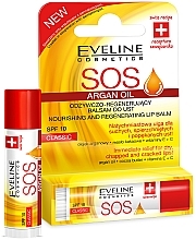 Regenerierender Lippenbalsam "Classic" mit Arganöl, Kokosöl und Vitamin E+C - Eveline Cosmetics Argan Oil Sos — Bild N1