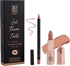 Düfte, Parfümerie und Kosmetik Sosu by SJ Let Them Talk Unveiled Lip Kit (Lippenstift 3,5g + Lippenkonturenstift 1,35g) - Lippen-Make-up Set