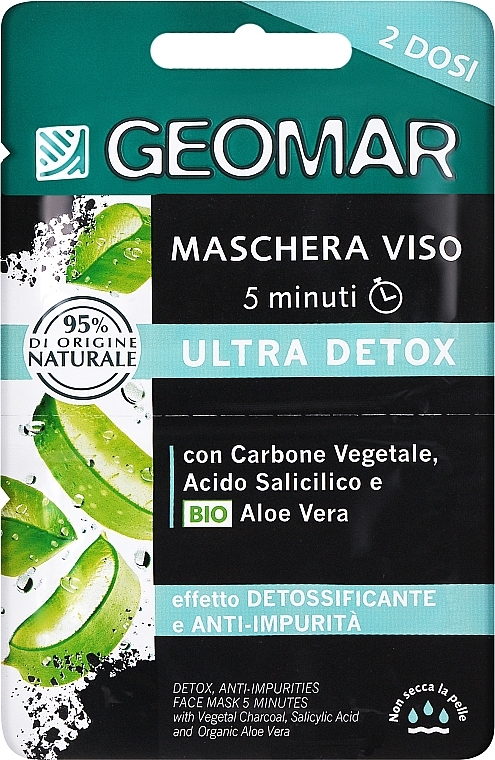 Detox-Gesichtsmaske mit schwarzer Tonerde und Bio Aloe Vera - Geomar Detox Face Mask with Black Clay and Organic Aloe Vera — Bild N1