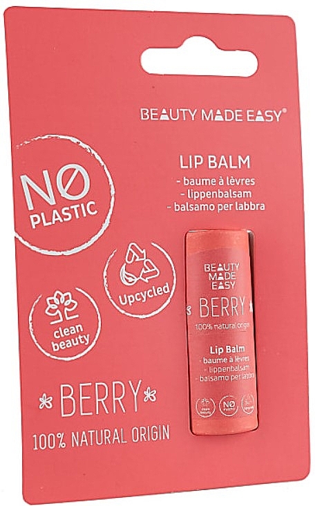Lippenbalsam Beeren - Beauty Made Easy Paper Tube Lip Balm Berry — Bild N1