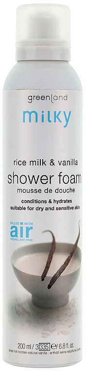Duschmousse Vanille-Reismilch - Greenland Milky Shower Mousse Rice Milk & Vanilla