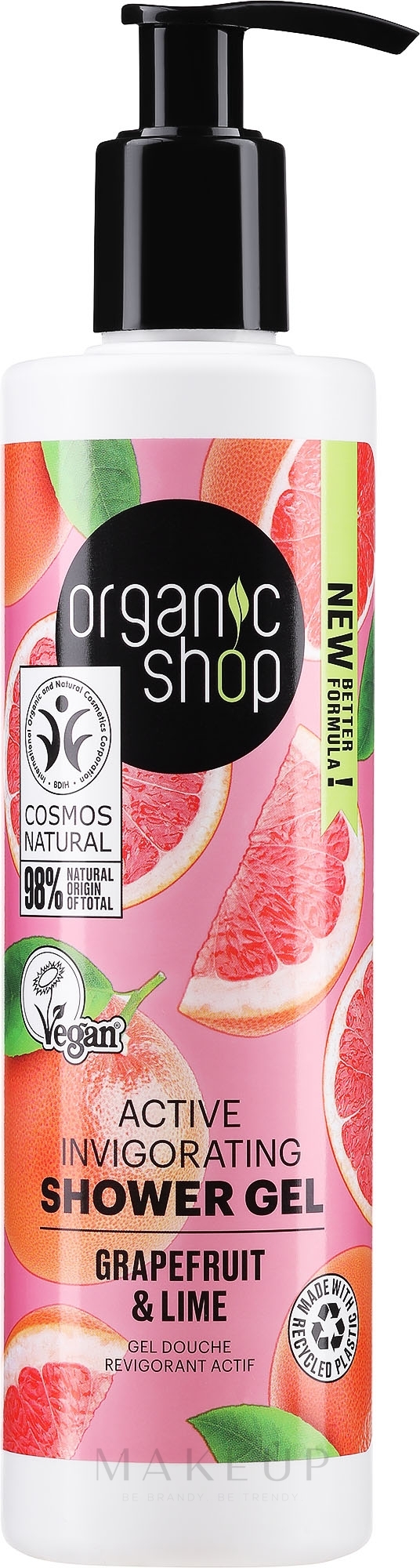 Duschgel mit Bio Grapefruit- und Limettenextrakt - Organic Shop Organic Grapefruit and Lime Active Shower Gel — Bild 280 ml