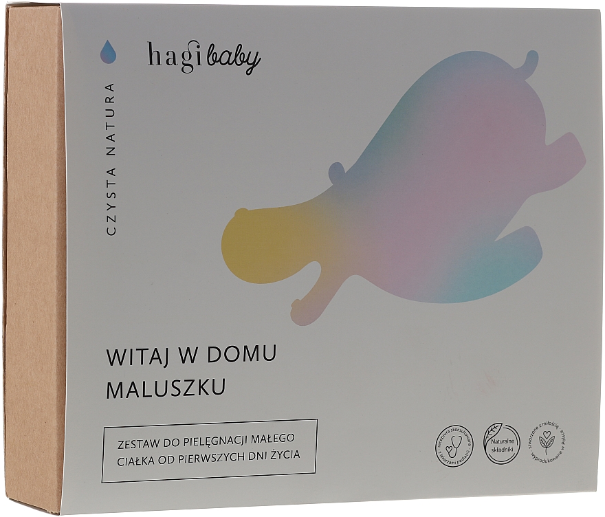 Körperpflegeset - Hagi Baby (Köreperöl 150 ml + Windelcreme 50 ml + Seife 100 g + Shampoo-Duschgel 250 ml + Gesichts- und Körpercreme 50 ml) — Bild N1