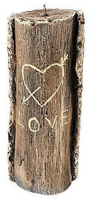 Dekorative Kerze Love Tree Stump - Artman Popular Candle Tree Stump Valentin Ø8.5 x H21.5 cm