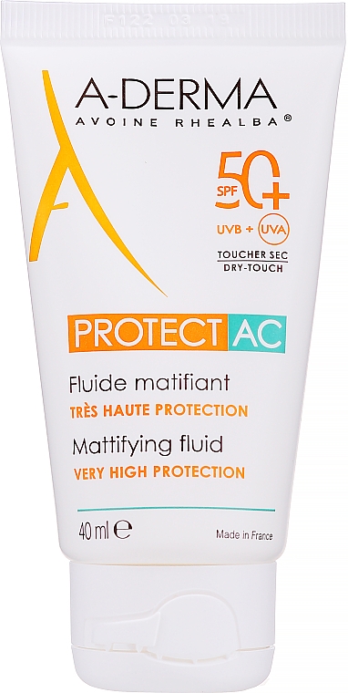 Mattierendes Sonnenschutzfluid für das Gesicht SPF 50+ - A-Derma Protect AC Mattifying Fluid SPF 50