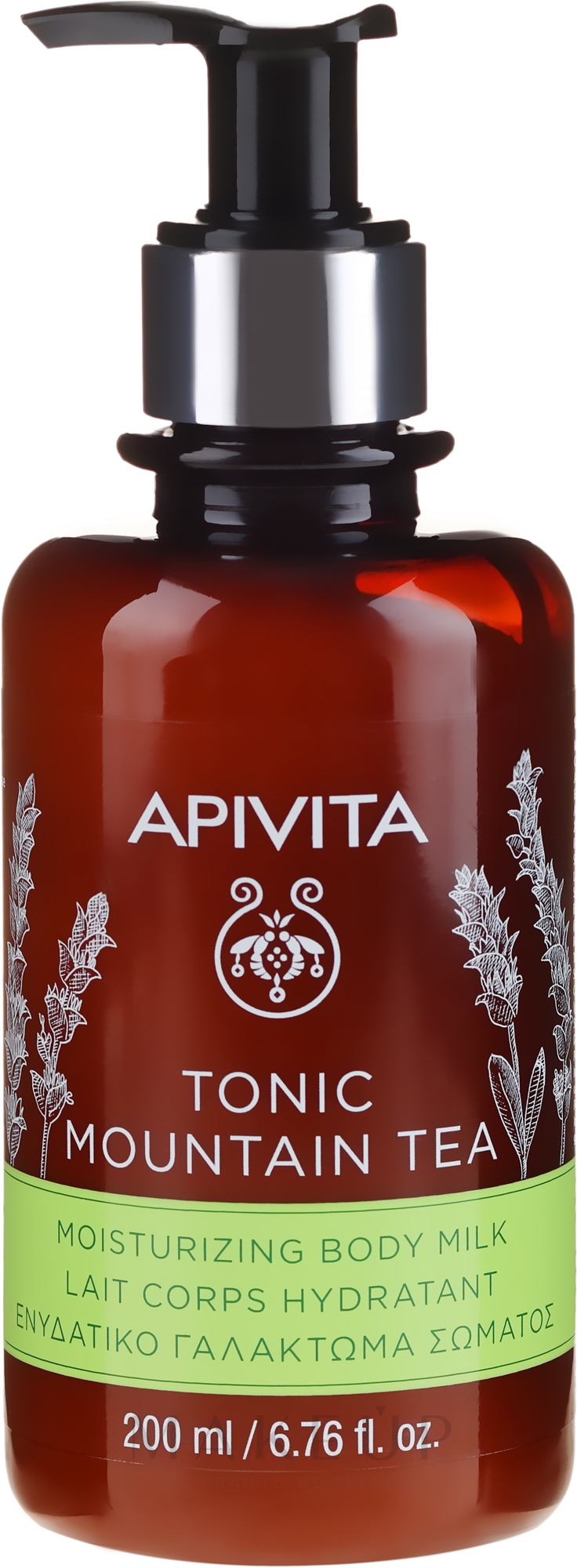 Feuchtigkeitsspendende Körpermilch mit Bio Malotira-Extrakt - Apivita Tonic Mountain Tea Moisturizing Body Milk — Bild 200 ml