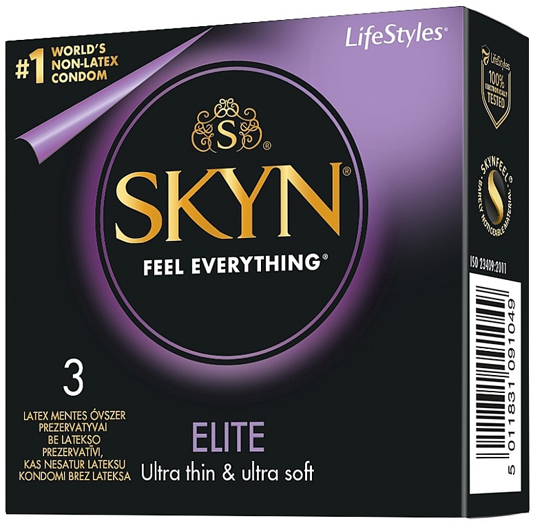 Kondome Skyn Feel Everything Elite 3 St. - LifeStyles Skyn Elite — Bild N1