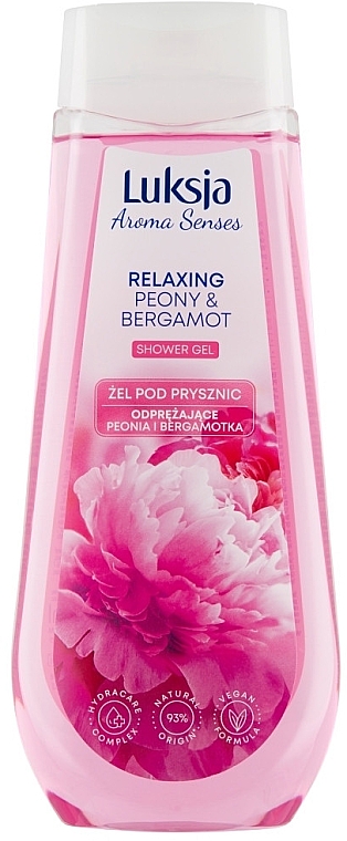 Duschgel Pfingstrose und Bergamotte - Luksja Aroma Senses Relaxing Peony & Bergamot Shower Gel — Bild N1