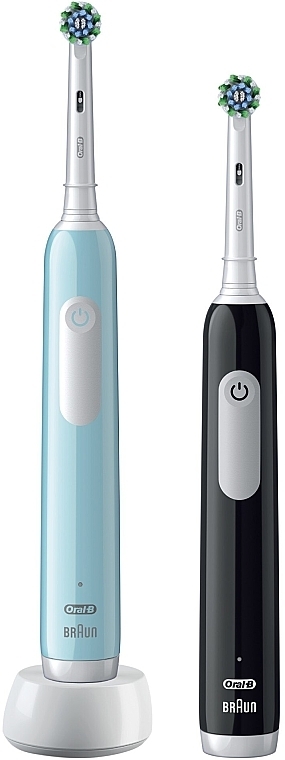 Elektrische Zahnbürste schwarz und blau 2 St. - Oral-B Pro 1 Duo Caribbean Blue/Black — Bild N3