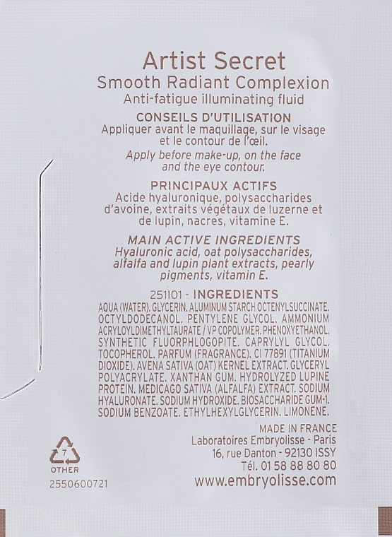 Augen- und Gesichtscreme - Embryolisse Laboratories Smooth Radiant Complexion (Probe)  — Bild N2