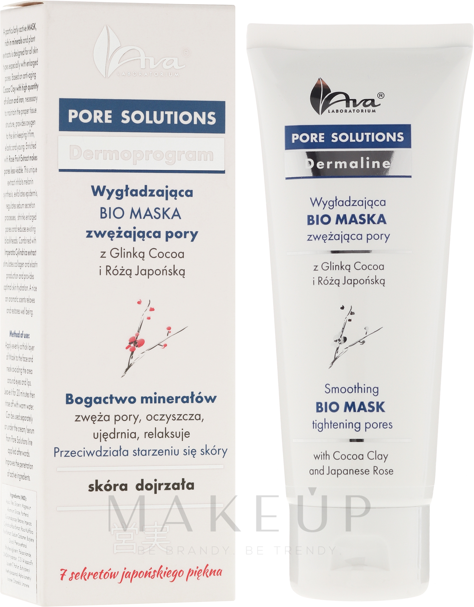 Gesichtsmaske gegen große Poren mit Kakao-Tonerde und Japanischer Rose - Ava Laboratorium Pore Solutions Mask — Bild 100 g