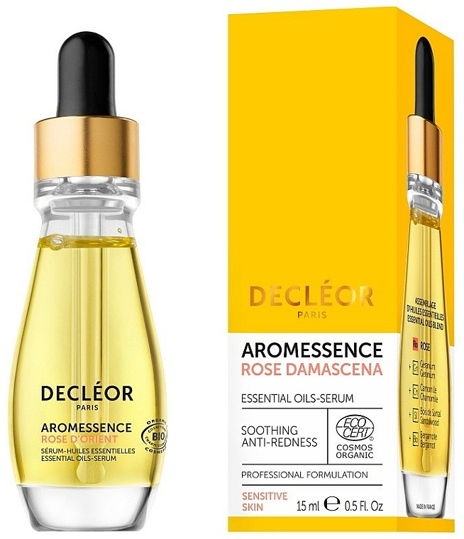 Bio Gesichtsserum mit ätherischem Rosenöl für empfindliche Haut - Decleor Aromessence Rose d'Orient Organic Soothing Comfort Oil-Serum — Bild N5