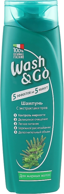 Shampoo für fettiges Haar mit Kräuterextrakt - Wash&Go