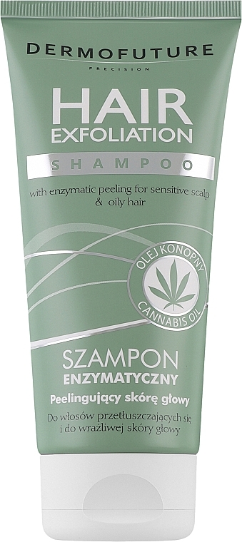Peeling-Shampoo für sensible Kopfhaut und fettiges Haar mit Hanföl - Dermofuture Hair Exfoliation Shampoo
