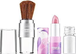 Gesichtspflegeset - Namaki Pink Sparkling Pouch (Lippenbalsam 3,5g + Puder 4g + Rasierpinsel 1 St. + Kosmetiktasche 1 St.) — Bild N3