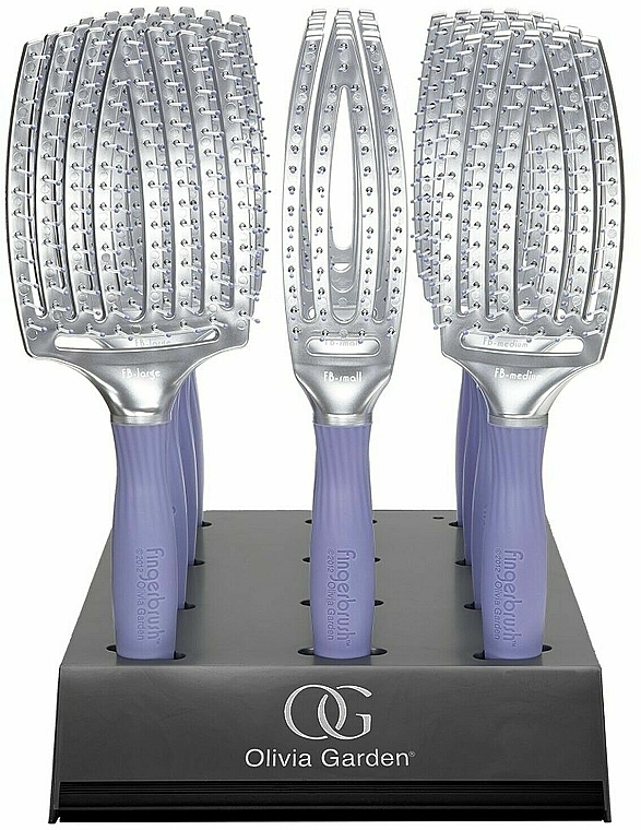 Set - Olivia Garden Fingerbrush Paddle Hair Brush Display — Bild N1