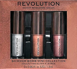 Düfte, Parfümerie und Kosmetik Lipgloss-Set - Makeup Revolution Shimmer Bomb Mini Collection (3x1.8ml) 